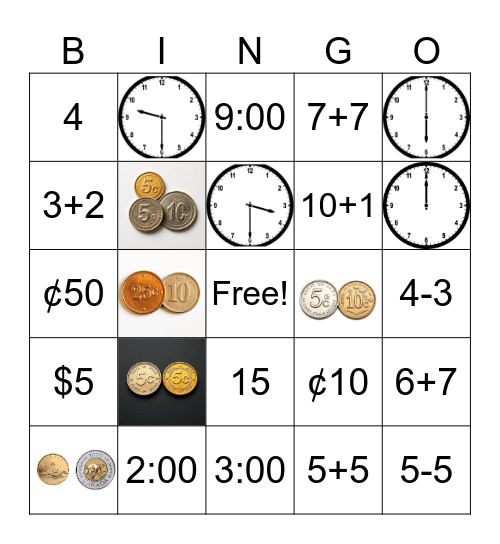 Numeracy Bingo Card