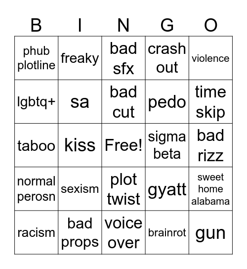 tt Bingo Card