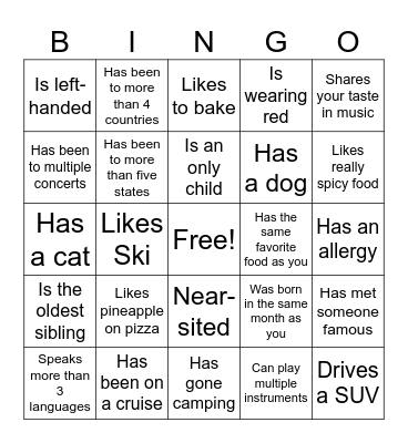 Icebreaker Bingo: Find Someone Who Bingo Card