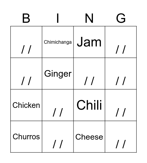CHIPS AND JUICE:  Sounds /ʧ/ and /ʤ/ Bingo Card
