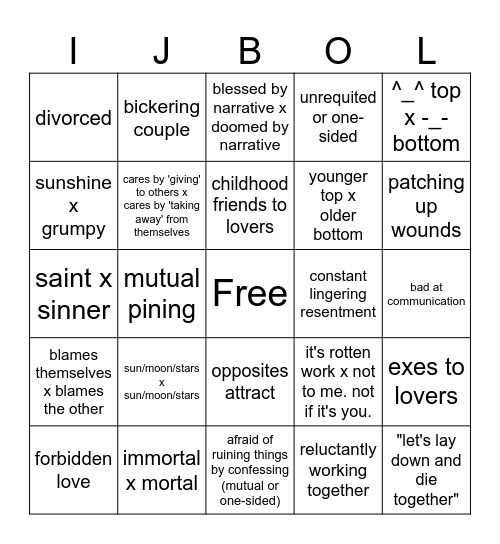 bingus bingo Card