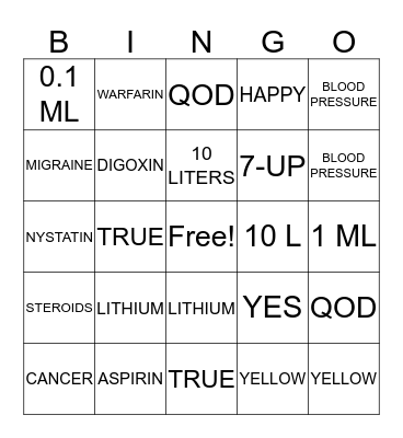 Pharmacy Week Bingo Card