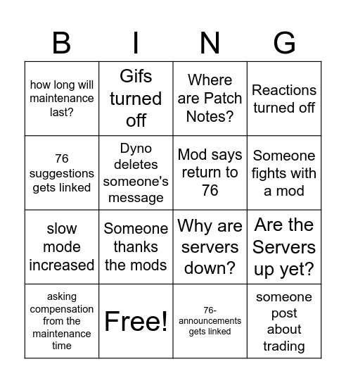 New BGS discord bingo Card