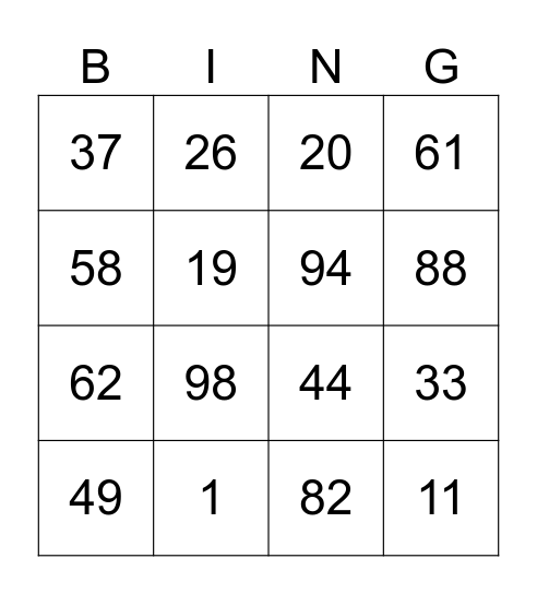 WINKKS BEACH CLUB Bingo Card