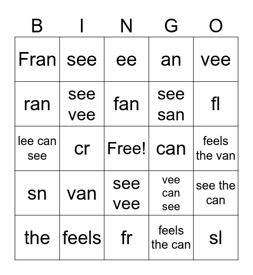 headsprout 10 Bingo Card