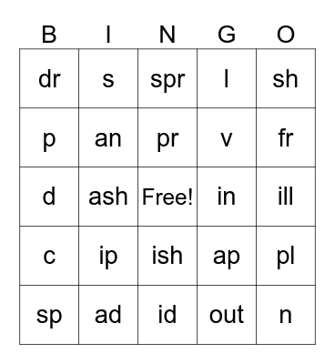 Headsprout 20 [sounds] Bingo Card
