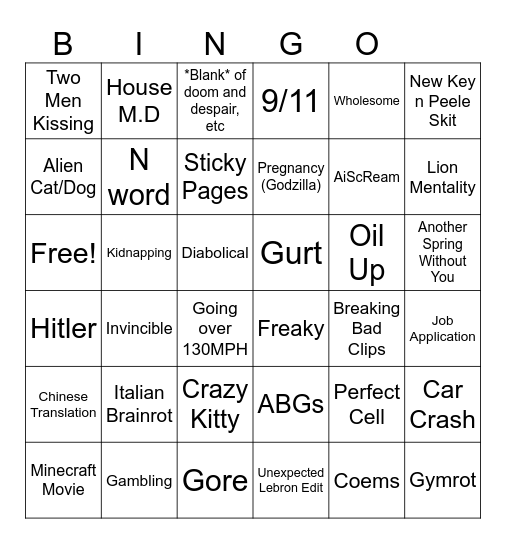 Late Night Instagram Reels Bingo Card Bingo Card
