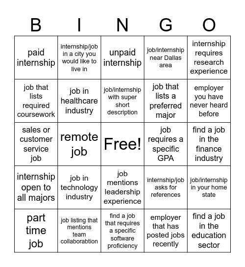 Handshake Scavenger Hunt: Find a... Bingo Card