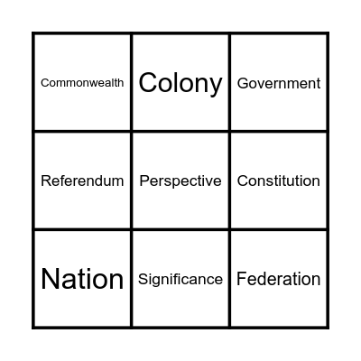 Federation Bingo Card