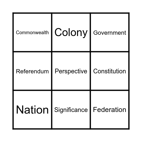 Federation Bingo Card