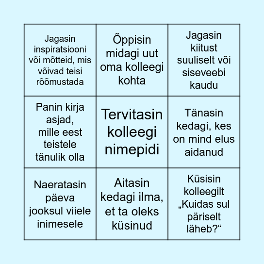 NÄDAL 1 – HEAD SUHTED Bingo Card