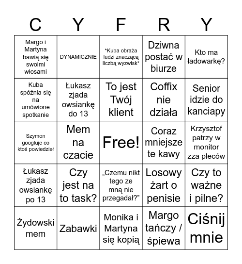 FIRMOWE Bingo Card