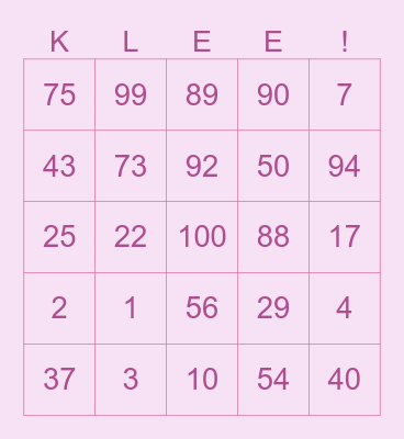 TAJ94SOOJUNG Bingo Card