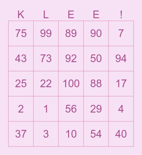 TAJ94SOOJUNG Bingo Card