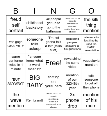 Enes presentations Bingo Card