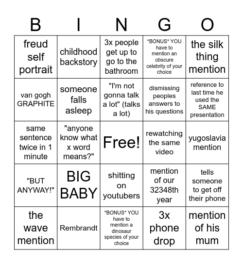 Enes presentations Bingo Card