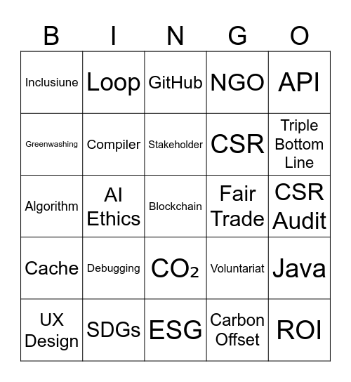 CSR Bingo Card