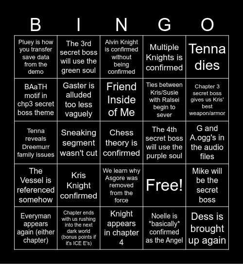 Chapter 3+4 Bingo Card