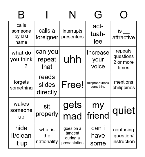 slge / sir franz bingo Card