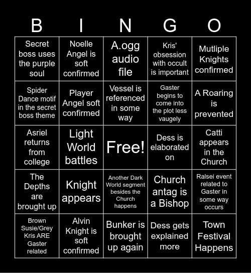 Chapter 4 Bingo Card