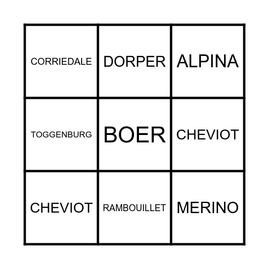 RAZAS OVINOS -  CAPRINOS Bingo Card