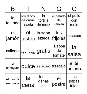 Entre culturas 4B Bingo Card