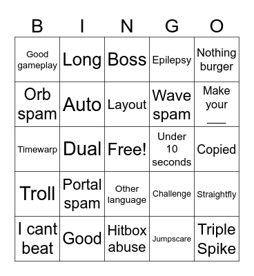 GD Bingo Card