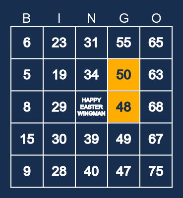 EASTER HOPPY Bingo Card