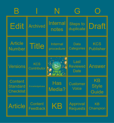 KB Bingo Card
