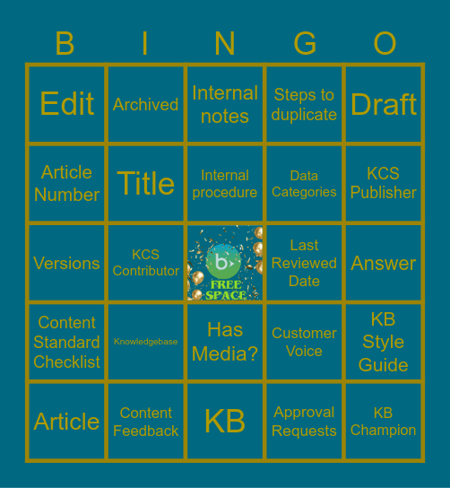KB Bingo Card