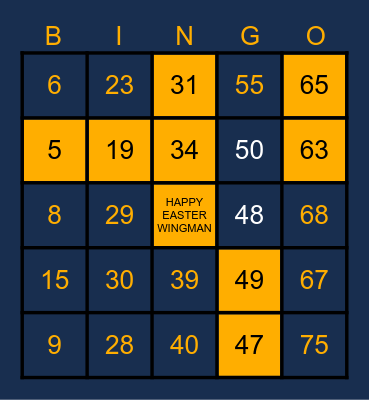 EASTER Bingo Card