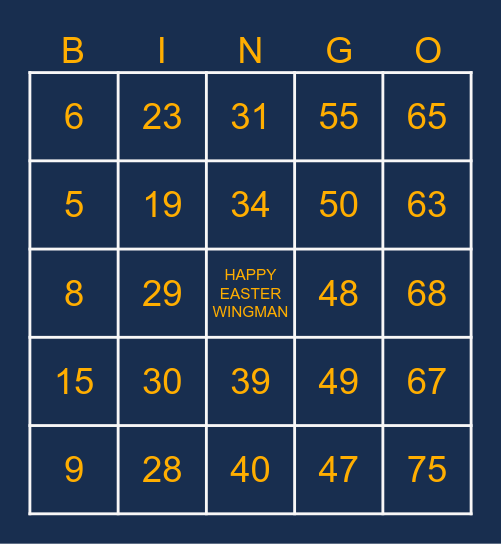 HOPPY EASTER Bingo Card