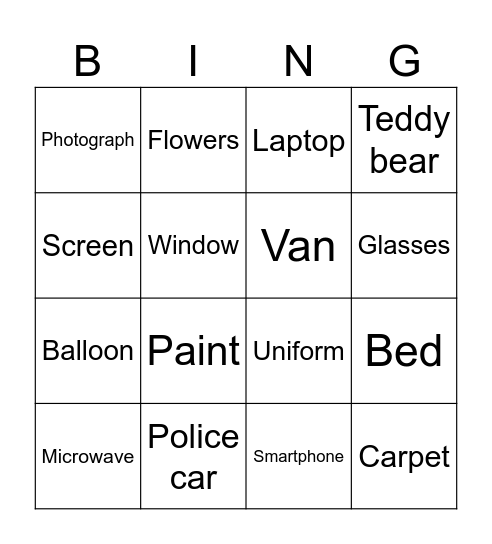 Adolescence Bingo Card