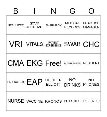 VIOLA PITTS BINGO Card