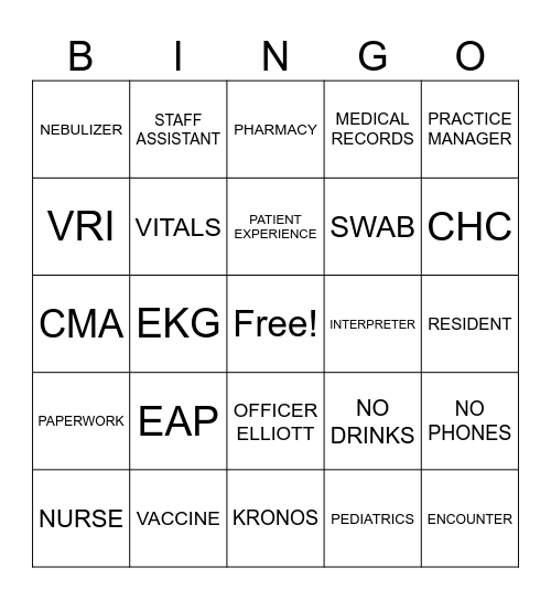 VIOLA PITTS BINGO Card