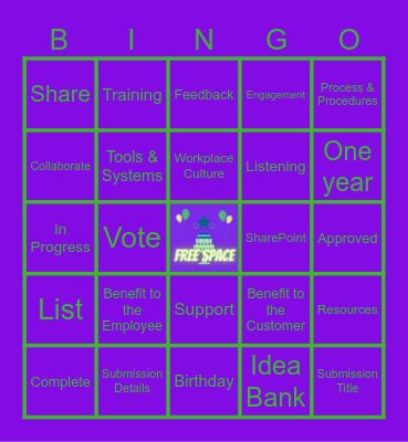 Idea Bank Bingo Card