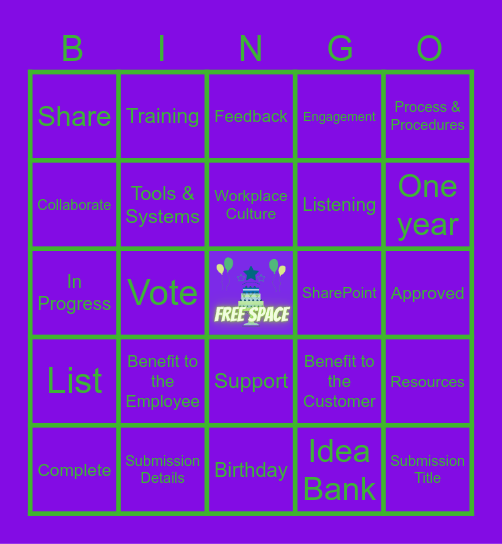 Idea Bank Bingo Card