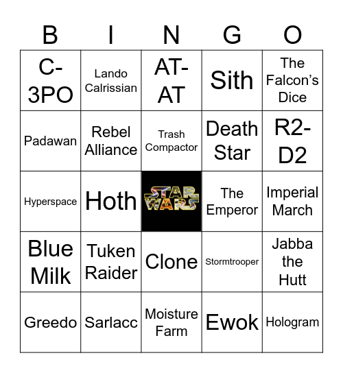 Star Wars Bingo Card