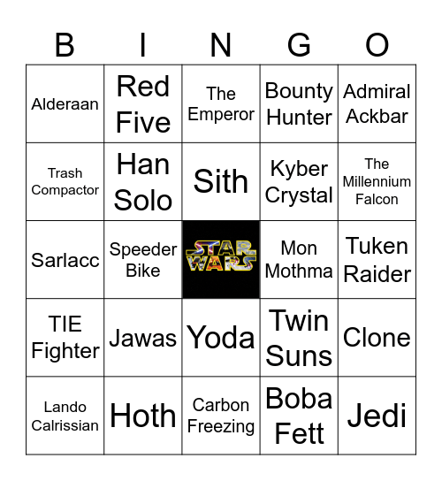 Star Wars Bingo Card