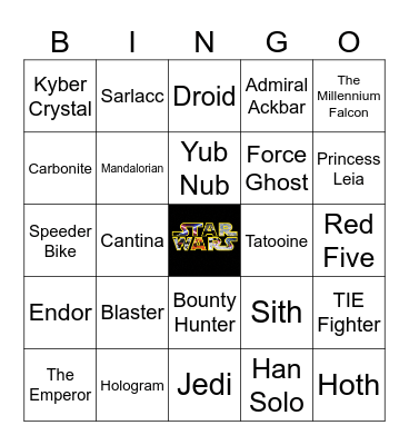 Star Wars Bingo Card