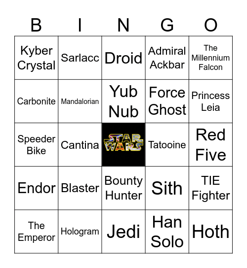 Star Wars Bingo Card