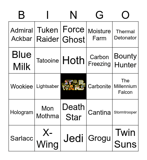 Star Wars Bingo Card