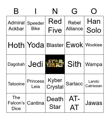 Star Wars Bingo Card