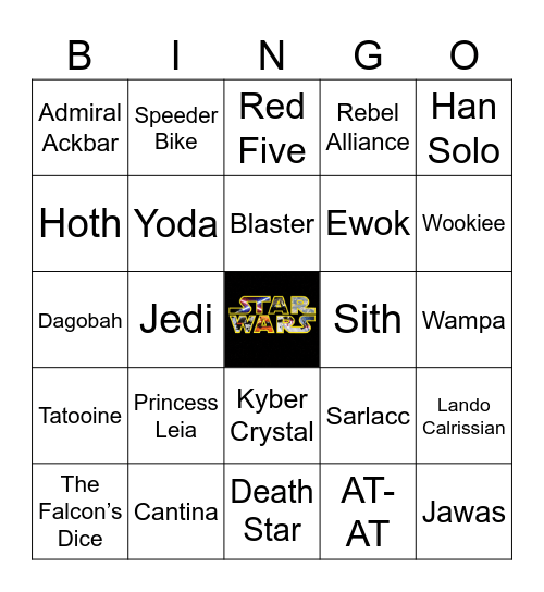 Star Wars Bingo Card