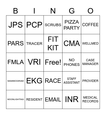 VIOLA PITTS BINGO Card