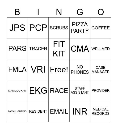 VIOLA PITTS BINGO Card