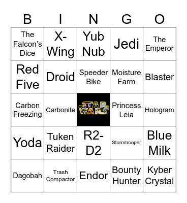 Star Wars Bingo Card
