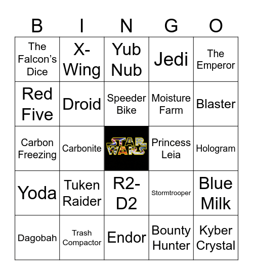 Star Wars Bingo Card
