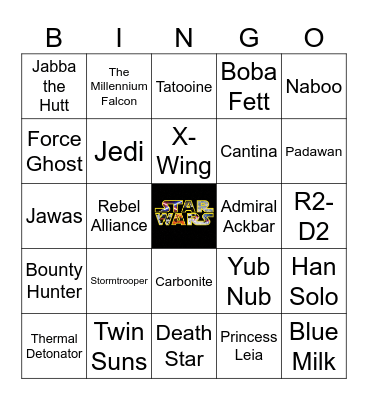 Star Wars Bingo Card