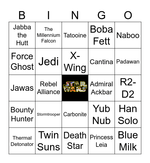 Star Wars Bingo Card